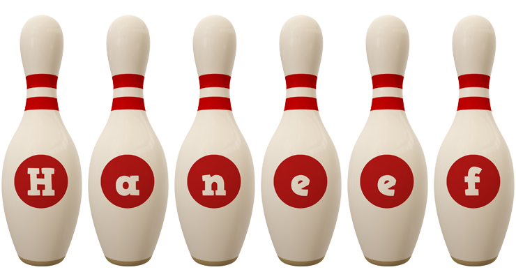Haneef bowling-pin logo