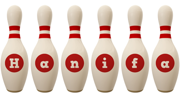 Hanifa bowling-pin logo