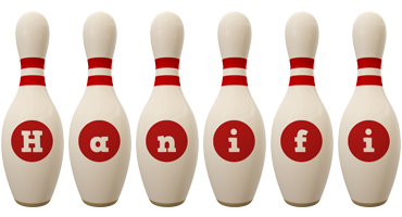 Hanifi bowling-pin logo