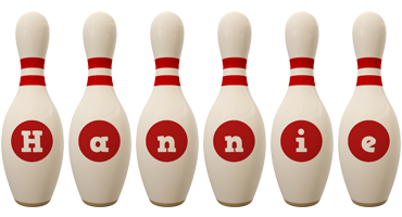 Hannie bowling-pin logo