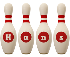 Hans bowling-pin logo