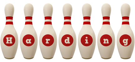 Harding bowling-pin logo