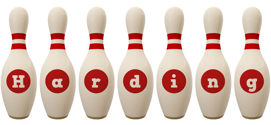 Harding bowling-pin logo