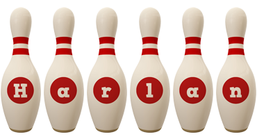 Harlan bowling-pin logo