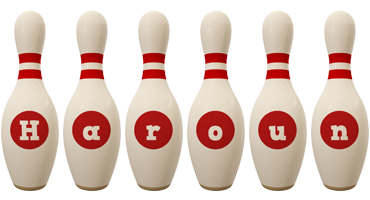 Haroun bowling-pin logo