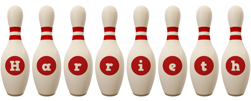 Harrieth bowling-pin logo