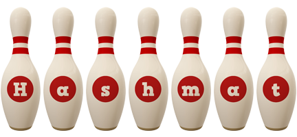 Hashmat bowling-pin logo