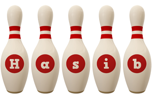 Hasib bowling-pin logo