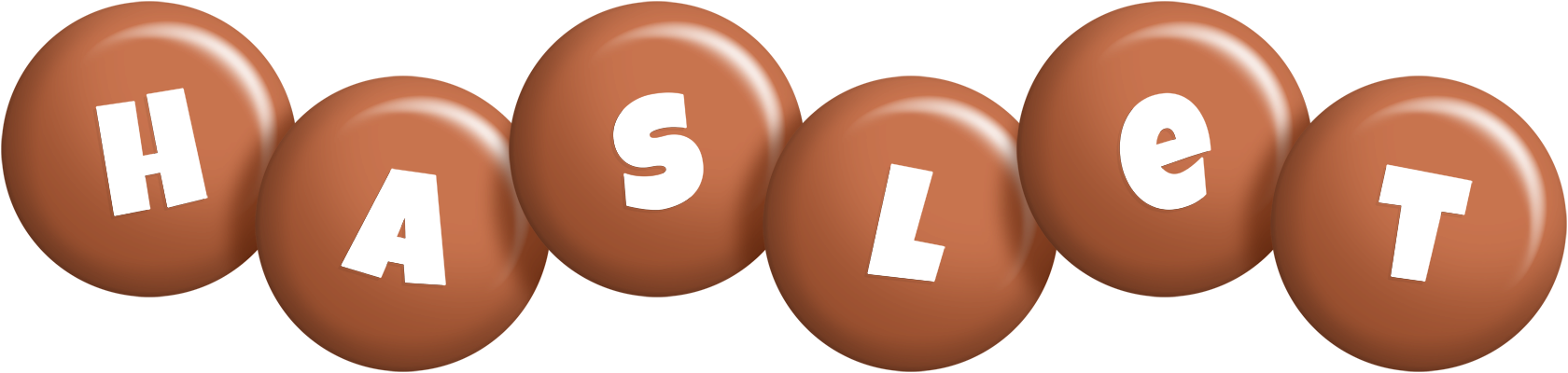 Haslet candy-brown logo