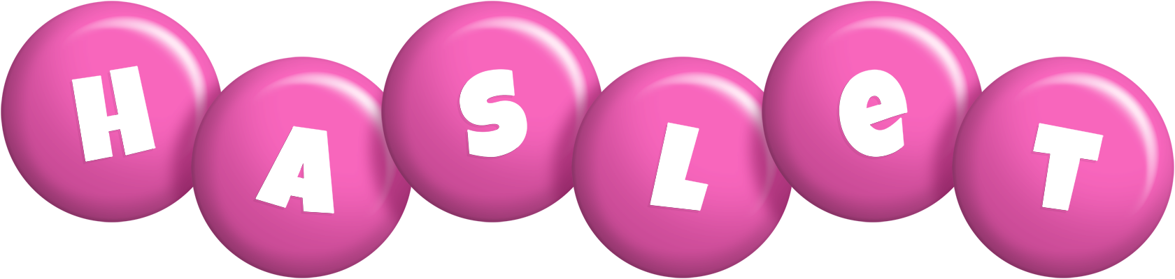 Haslet candy-pink logo