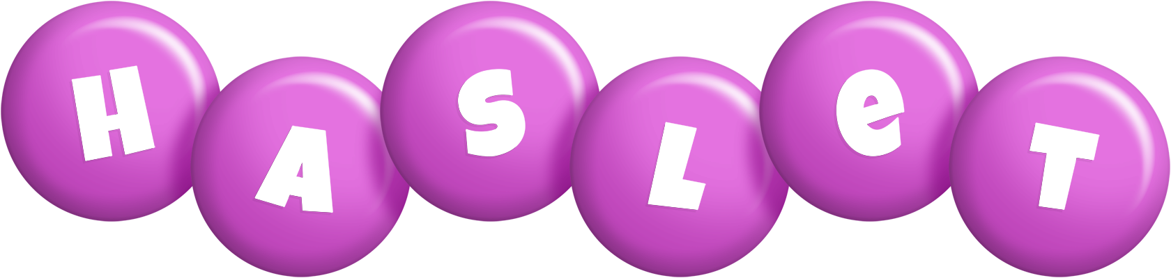Haslet candy-purple logo