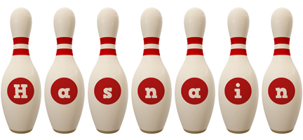 Hasnain bowling-pin logo