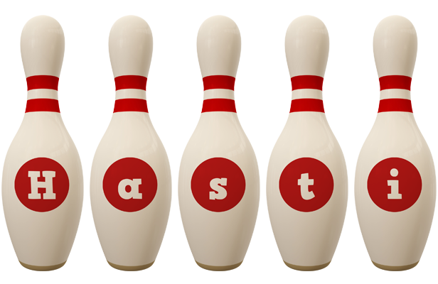 Hasti bowling-pin logo