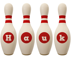 Hauk bowling-pin logo