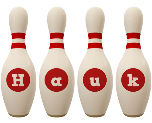 Hauk bowling-pin logo