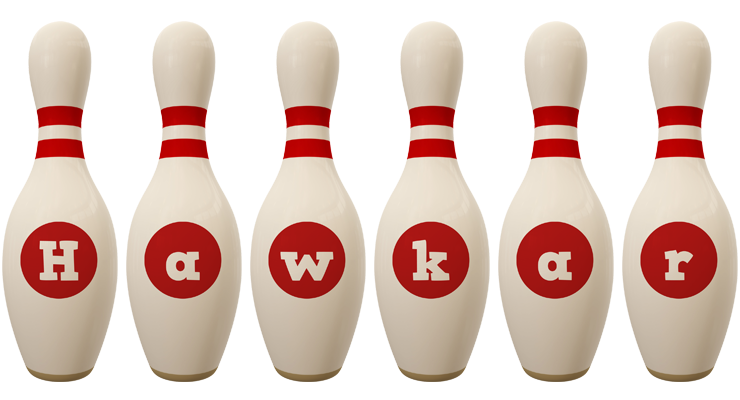 Hawkar bowling-pin logo