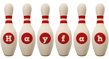 Hayfah bowling-pin logo