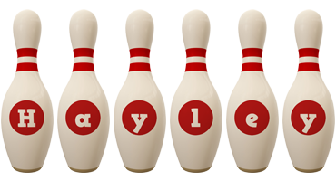 Hayley bowling-pin logo