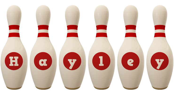 Hayley bowling-pin logo