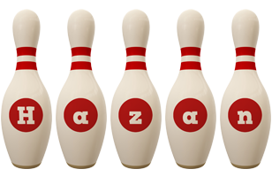 Hazan bowling-pin logo