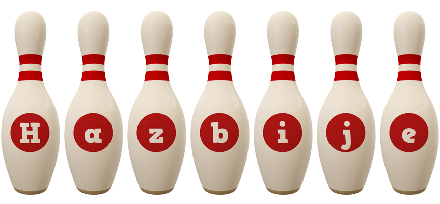 Hazbije bowling-pin logo
