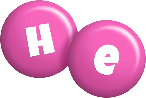 He candy-pink logo