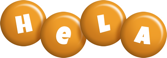 Hela candy-orange logo