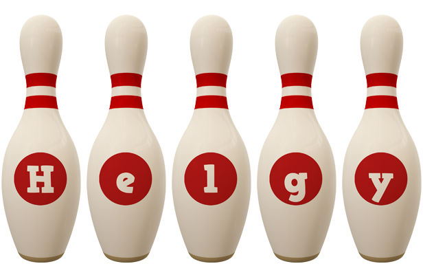Helgy bowling-pin logo