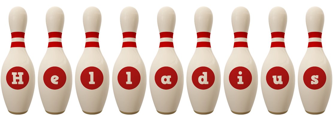 Helladius bowling-pin logo
