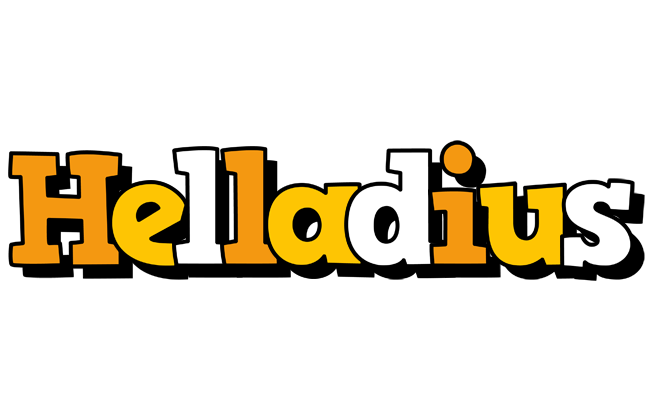 Helladius cartoon logo