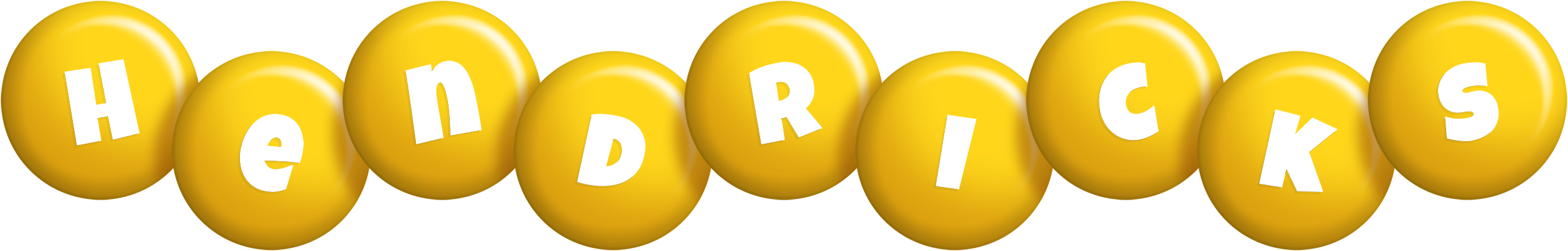 Hendricks candy-yellow logo