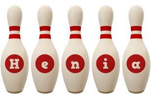 Henia bowling-pin logo