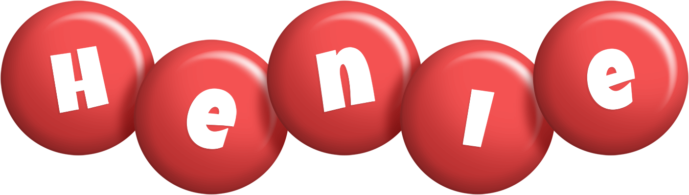 Henie candy-red logo