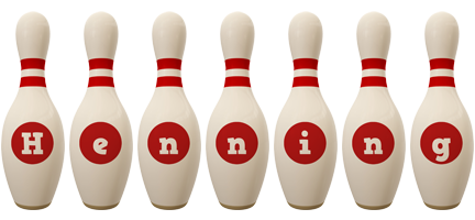 Henning bowling-pin logo