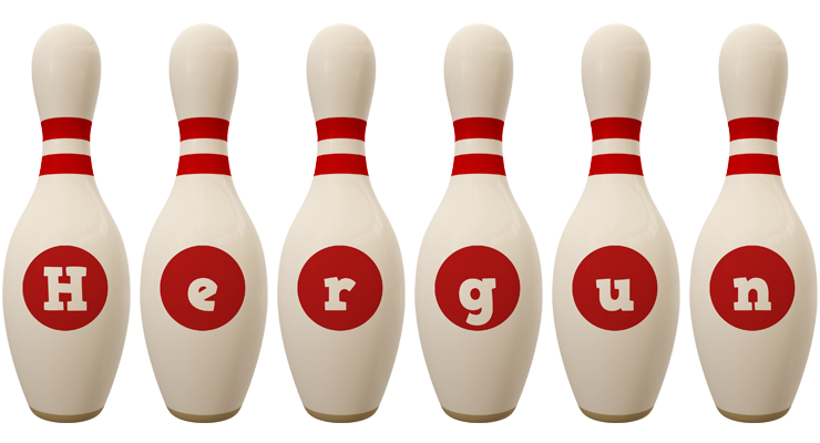 Hergun bowling-pin logo