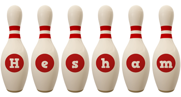 Hesham bowling-pin logo