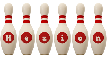 Hezion bowling-pin logo