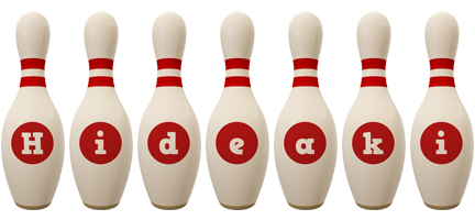 Hideaki bowling-pin logo