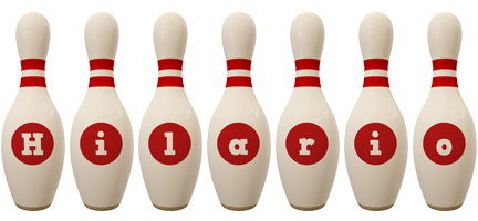 Hilario bowling-pin logo