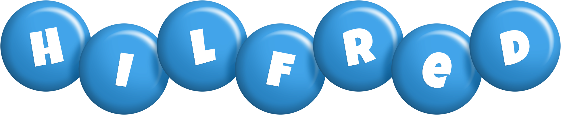 Hilfred candy-blue logo