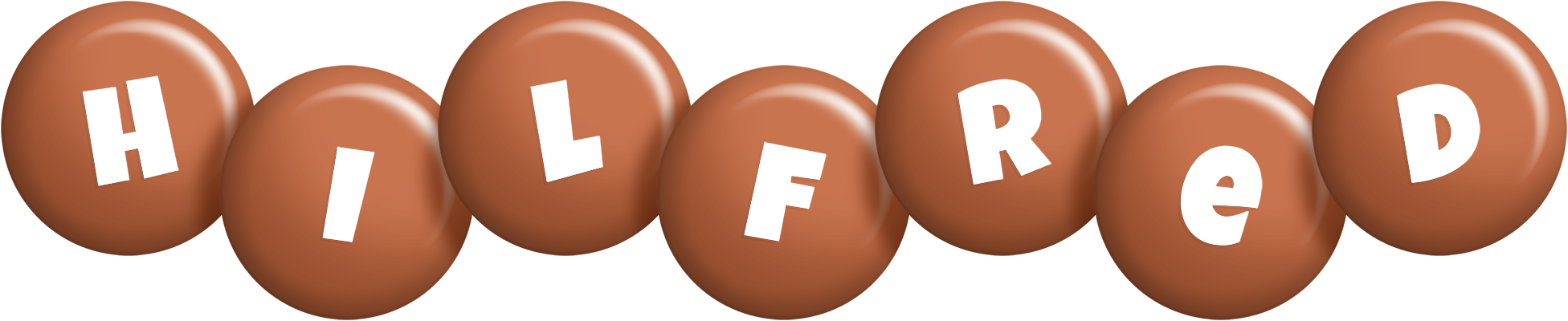Hilfred candy-brown logo