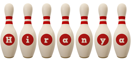 Hiranya bowling-pin logo