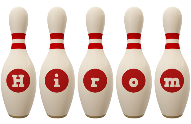 Hirom bowling-pin logo