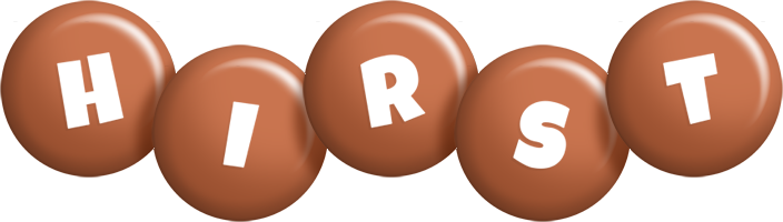 Hirst candy-brown logo