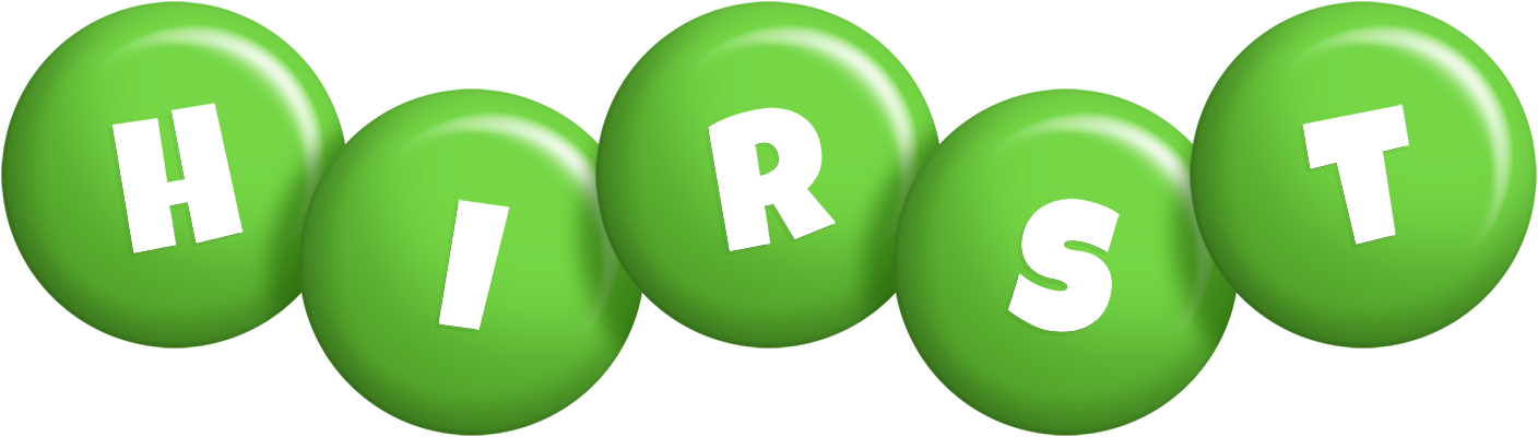 Hirst candy-green logo