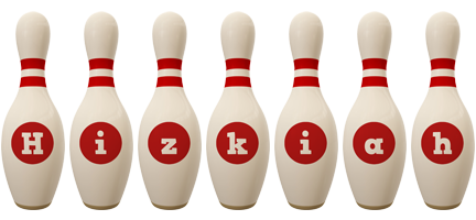 Hizkiah bowling-pin logo