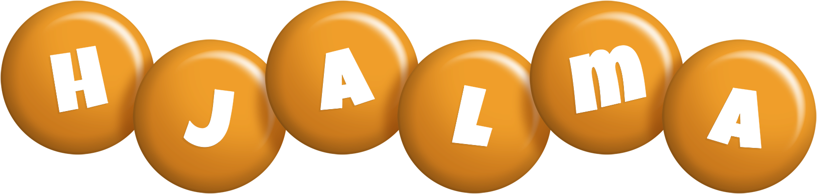Hjalma candy-orange logo