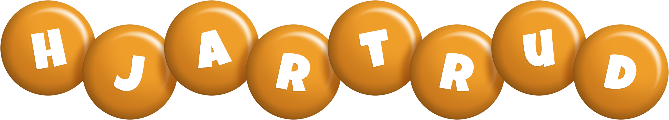 Hjartrud candy-orange logo