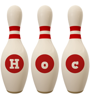 Hoc bowling-pin logo