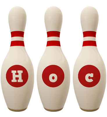 Hoc bowling-pin logo